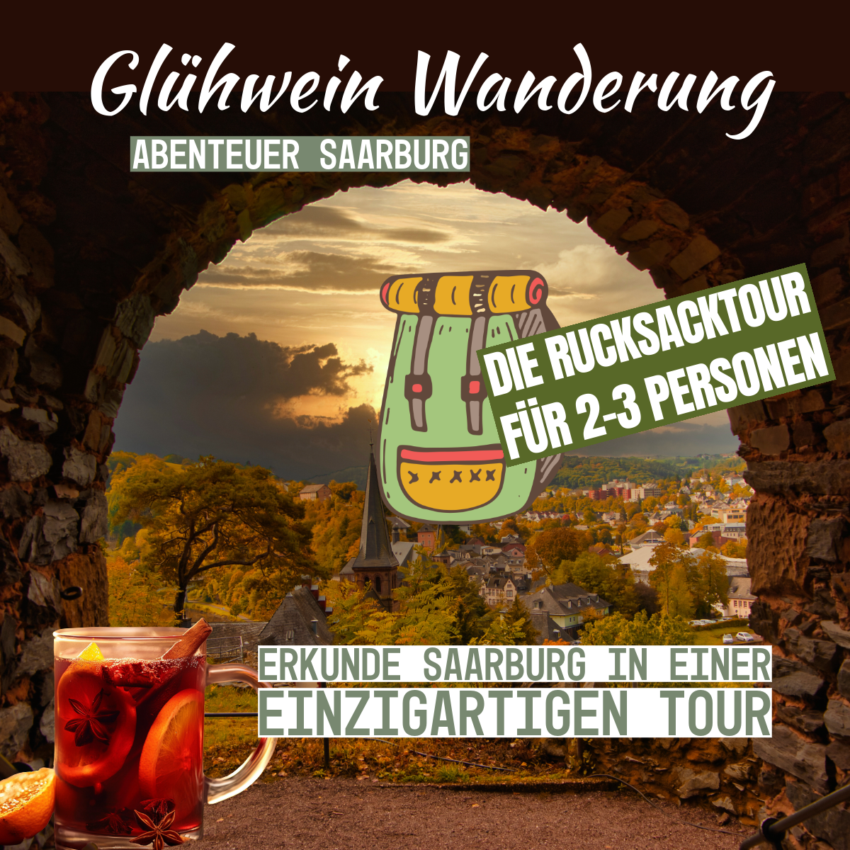 Glühweinwanderung in Saarburg - Self Walk Tour mit Ausrüstung und Glühwein