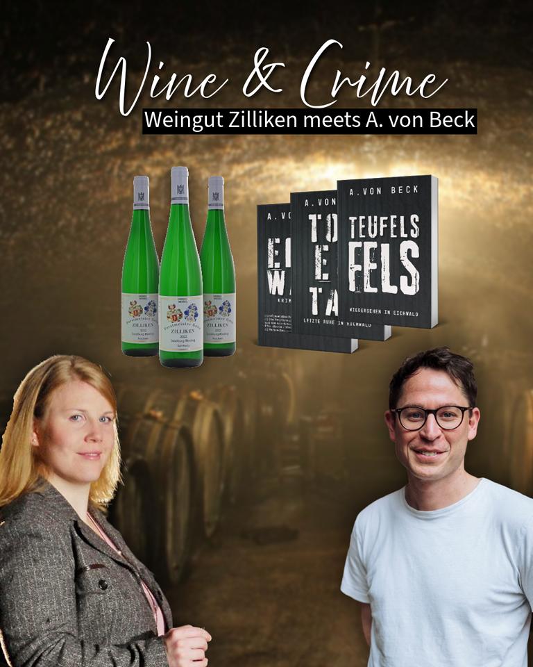 Wine & Crime - Zilliken meets A. von Beck (3 signierte Bücher und drei Prädikatsweine der Saar)