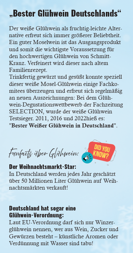 Mosel Winzer Glühwein (weiß) 1l-Glasfalsche