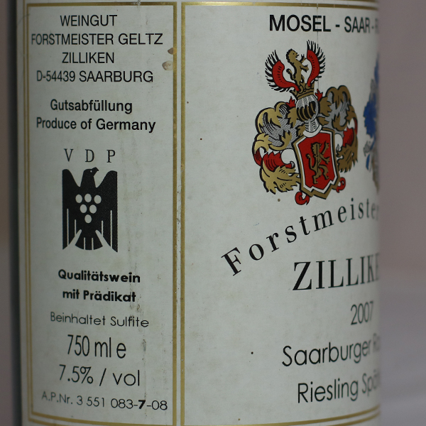 Forstmeister Geltz Zilliken | Riesling Spätlese 2007 - Saarburger Rausch