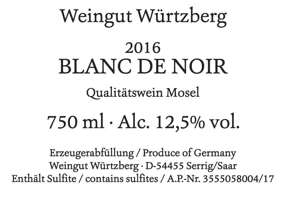 Würtzberg | Blanc de Noir 2016